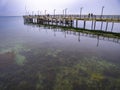 Black sea harbor bridge and the rare view of still water. Royalty Free Stock Photo