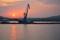 Black Sea Landscape in the Evening with a Floating Crane