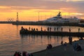 Black Sea port of Sochi at sunset