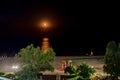 The Black Sea shore from Albena, Bulgaria in night time moon, go Royalty Free Stock Photo