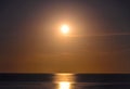 The Black Sea shore from Albena, Bulgaria with white moon Royalty Free Stock Photo