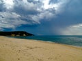 Black sea before the storm. Nature composition.