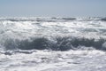 Black Sea. Summer storm. Waves lapping at the sandy beach. Royalty Free Stock Photo