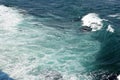 Aerial view of Black Sea waves and flying sea gulls near Burgas city , Bulgaria