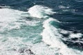 Black Sea waves and flying sea gulls near Burgas city , Bulgaria