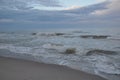 Black sea waves. Stormy day. Beach Royalty Free Stock Photo