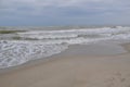 Black sea waves. Stormy day. Beach Royalty Free Stock Photo