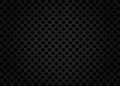 Black seamless background with circles. Perforated pattern, grid, sheet, cells. Dark border. Vector texture Royalty Free Stock Photo