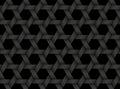 Black Seamless Pattern Of Bands Weaved In The Shape Of A Six Pointed Star. Vector Dark Repeating Background Illustration