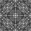 Black Seamless Dot Pattern in Square and in a big circul With White Background