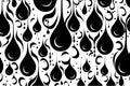 Black Seamless patetrn with abstract curly drops. Vector illustration desing