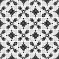 Black Seamless Pattern With Circles Flowers Squares Shaping Circles Design Ninja Flower Element On White Background Royalty Free Stock Photo