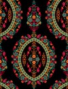 black seamless pattern with mandala ornament. Traditional Arabic, Indian motifs. Great for fabric and textile, wallpaper,