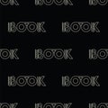 Black seamless pattern with symbol of the book Royalty Free Stock Photo