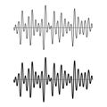 Black seamless sinusoidal sound wave lines