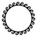 Black seamless spirals frame of running dog pattern