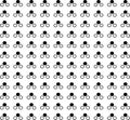 Black Seamless Three Circles Pattern Repeated Design On White Background