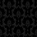 Black Seamless vintage background. Baroque floral Pattern Royalty Free Stock Photo