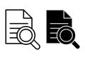 File Search Black Icon Bundle for Finding Documents Lookup Tasks and Organized Information Access Royalty Free Stock Photo