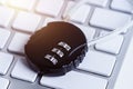 Black security lock with pass-code or password on computer keyboard Royalty Free Stock Photo