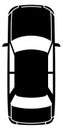 Black sedan icon. Car top view. Urban auto