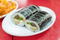 Black seeweed rice roll or japanese sushi Royalty Free Stock Photo