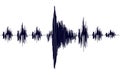 Black seismogram of seismic activity or lie detector record