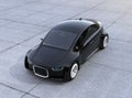 Black self-driving car parking on the ground