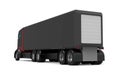 Self-driving truck futuristic black back Royalty Free Stock Photo