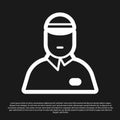 Black Seller icon isolated on black background. Vector Illustration Royalty Free Stock Photo