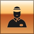 Black Seller icon isolated on gold background. Vector Illustration Royalty Free Stock Photo