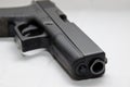 A black semi automatic 40 caliber pistol Royalty Free Stock Photo