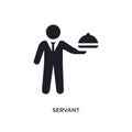 black servant isolated vector icon. simple element illustration from hotel and restaurant concept vector icons. servant editable