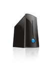 Black server with blue lamp Royalty Free Stock Photo