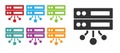 Black Server, Data, Web Hosting icon isolated on white background. Set icons colorful. Vector Royalty Free Stock Photo