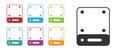 Black Server, Data, Web Hosting icon isolated on white background. Set icons colorful. Vector Royalty Free Stock Photo