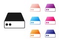 Black Server, Data, Web Hosting icon isolated on white background. Set icons colorful. Vector Royalty Free Stock Photo