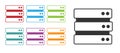 Black Server, Data, Web Hosting icon isolated on white background. Set icons colorful. Vector Royalty Free Stock Photo