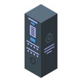 Black server tower operating with data isometric view Royalty Free Stock Photo