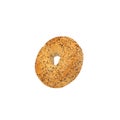 Black Sesame Bagel isolated on white background with clipping path. Royalty Free Stock Photo