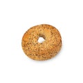Black Sesame Bagel isolated on white background with clipping path. Royalty Free Stock Photo