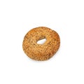 Black Sesame Bagel isolated on white background with clipping path. Royalty Free Stock Photo