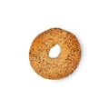 Black Sesame Bagel isolated on white background with clipping path. Royalty Free Stock Photo