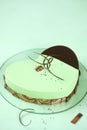 Black Sesame Matcha Entremet Cake Royalty Free Stock Photo