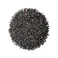 Black sesame seeds isolated on white background from above Royalty Free Stock Photo