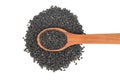 Black sesame in spoon Royalty Free Stock Photo
