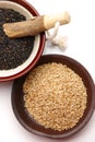 Black sesame and white sesame Royalty Free Stock Photo