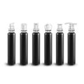 Black Set Plastic long mini vials with white