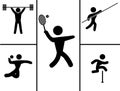 A black set of sport icons. Vector illustration Royalty Free Stock Photo