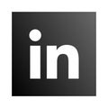 Black shaded linkedin logo icon for web ui Royalty Free Stock Photo